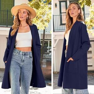Nordstrom NWT Harlowe & Graham White Overcoat Open Jacket – Medium